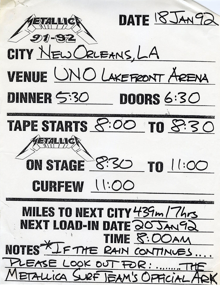 Day Sheet - New Orleans