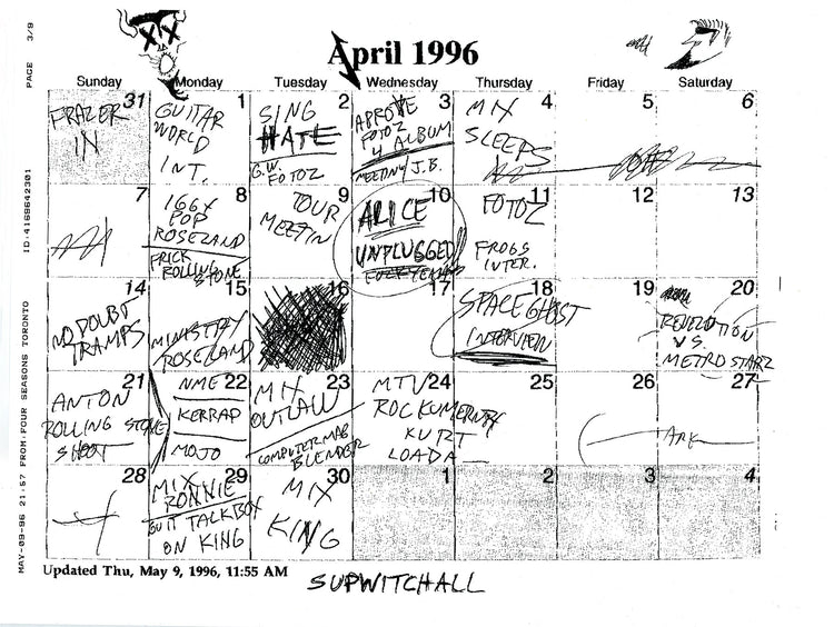 1996 Calendar Sketches