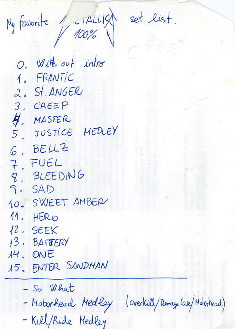 Lars' "Favorite" Setlist, 2004