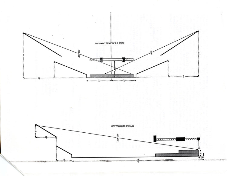 Stage Design Plan, Front and Side Views