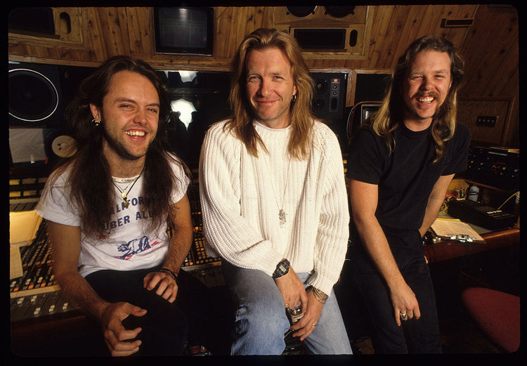 Bob Rock with James and Lars in Black Album Studio