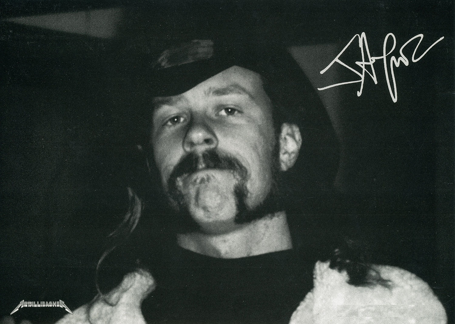 Autographed James Hetfield Cowboy Hat Portrait