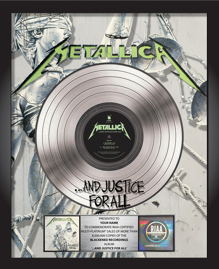 ... And Justice For All Platinum Award Plaque