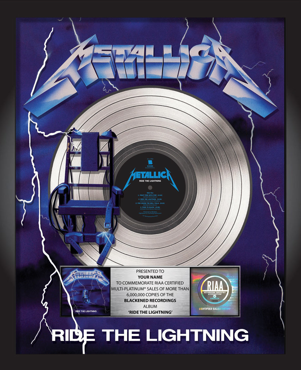 Ride The Lightning Platinum Award Plaque